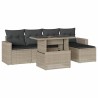Salon de jardin 6 pcs avec coussins gris clair résine tressée 513005513005