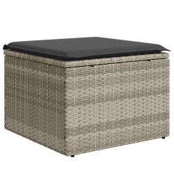 Salon de jardin 6 pcs avec coussins gris clair résine tressée 513005513005