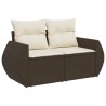 Salon de jardin avec coussins 6 pcs marron résine tressée 513009513009
