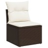 Salon de jardin avec coussins 6 pcs marron résine tressée 513009513009