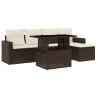 Salon de jardin avec coussins 6 pcs marron résine tressée 513012513012