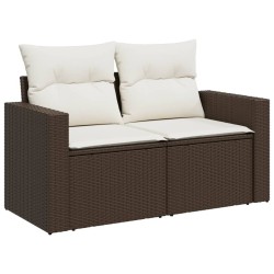 Salon de jardin avec coussins 6 pcs marron résine tressée 513012513012