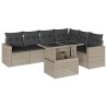 Salon de jardin avec coussins 7 pcs gris clair résine tressée 513013513013