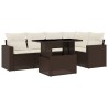 Salon de jardin avec coussins 6 pcs marron résine tressée 513017513017