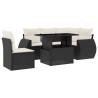 Salon de jardin 6 pcs avec coussins noir résine tressée 513019513019