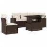 Salon de jardin avec coussins 6 pcs marron résine tressée 513022513022