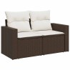 Salon de jardin avec coussins 6 pcs marron résine tressée 513023513023