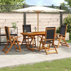 Ensemble à manger de jardin 5pcs bois d'acacia solide textilène 513053513053