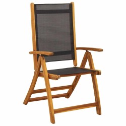 Ensemble à manger de jardin 5pcs bois d'acacia solide textilène 513053513053