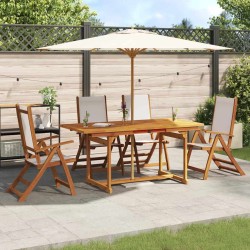 Ensemble à manger de jardin 5pcs bois d'acacia solide textilène 513054513054