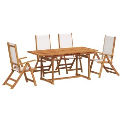 Ensemble à manger de jardin 5pcs bois d'acacia solide textilène 513054513054
