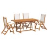 Ensemble à manger de jardin 5pcs bois d'acacia solide textilène 513054513054
