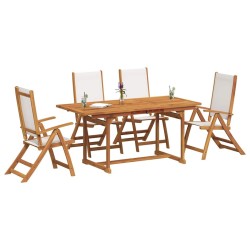 Ensemble à manger de jardin 5pcs bois d'acacia solide textilène 513054513054