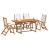 Ensemble à manger de jardin 5pcs bois d'acacia solide textilène 513054513054