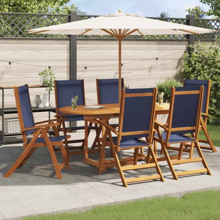 Chaises pliables de jardin lot de 6 bois d'acacia et textilène 513057513057