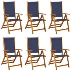 Chaises pliables de jardin lot de 6 bois d'acacia et textilène 513057513057