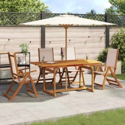 Ensemble à manger de jardin 5pcs bois d'acacia solide textilène 513058513058