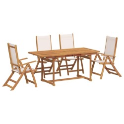 Ensemble à manger de jardin 5pcs bois d'acacia solide textilène 513058513058