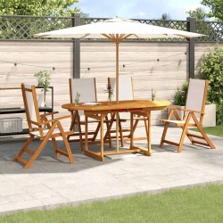 Ensemble à manger de jardin 5pcs bois d'acacia solide textilène 513063513063