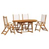 Ensemble à manger de jardin 5pcs bois d'acacia solide textilène 513063513063