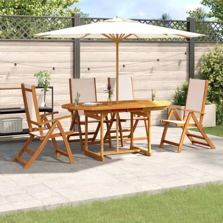 Ensemble à manger de jardin 5pcs bois d'acacia solide textilène 513064513064