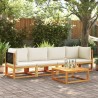 Ensemble de canapés de jardin 4 pièces avec coussins en bois d'acacia et rotin 513069513069
