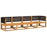Ensemble de canapés de jardin 4 pièces avec coussins en bois d'acacia et rotin 513069513069