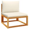 Ensemble de canapés de jardin 4 pièces avec coussins en bois d'acacia et rotin 513069513069
