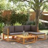 Ensemble de canapés de jardin 5 pièces avec coussins en bois d'acacia et rotin 513070513070