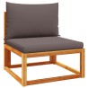 Ensemble de canapés de jardin 5 pièces avec coussins en bois d'acacia et rotin 513070513070