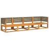 Ensemble de canapés de jardin 4 pièces avec coussins en bois d'acacia et rotin 513071513071