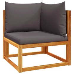 Ensemble de canapés de jardin 4 pièces avec coussins en bois d'acacia et rotin 513071513071