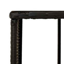 Cadre de bain à remous noir résine tressée bois massif d'acacia 513079513079