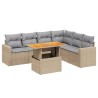 Salon de jardin avec coussins 7 pcs beige résine tressée 513083513083