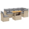 Salon de jardin avec coussins 7 pcs beige résine tressée 513084513084
