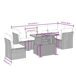 Salon de jardin avec coussins 7 pcs beige résine tressée 513084513084