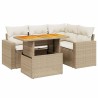 Salon de jardin avec coussins 5 pcs beige résine tressée 513087513087