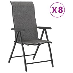 Chaises pliables de jardin lot de 8 gris résine tressée 513095513095