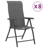 Chaises pliables de jardin lot de 8 gris résine tressée 513095513095