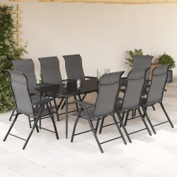 Chaises pliables de jardin lot de 8 gris résine tressée 513095513095