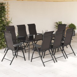 Chaises pliables de jardin lot de 8 café noir résine tressée 513096513096