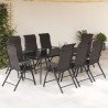 Chaises pliables de jardin lot de 8 café noir résine tressée 513096513096