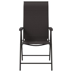 Chaises pliables de jardin lot de 8 café noir résine tressée 513096513096