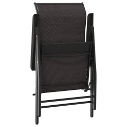 Chaises pliables de jardin lot de 8 café noir résine tressée 513096513096