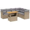Salon de jardin avec coussins 7 pcs beige résine tressée 513119513119