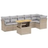Salon de jardin avec coussins 7 pcs beige résine tressée 513124513124