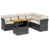 Salon de jardin 7 pcs avec coussins noir résine tressée 513127513127