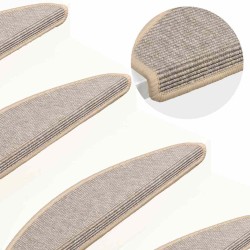 Tapis d'escalier 15 pièces 65 x 21 x 4 cm Argent Demi-rond Grand 513132513132