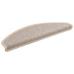 Tapis d'escalier 15 pièces 65 x 21 x 4 cm Argent Demi-rond Grand 513132513132