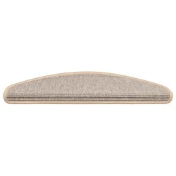 Tapis d'escalier 15 pièces 65 x 21 x 4 cm Argent Demi-rond Grand 513132513132